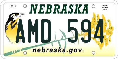 NE license plate AMD594