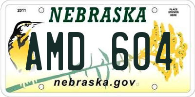 NE license plate AMD604