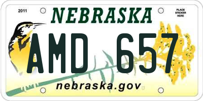 NE license plate AMD657