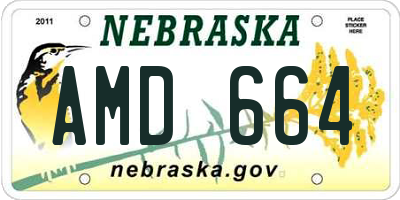 NE license plate AMD664