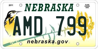 NE license plate AMD799
