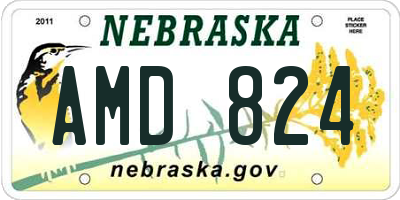 NE license plate AMD824