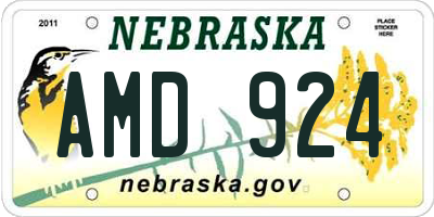 NE license plate AMD924