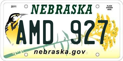 NE license plate AMD927