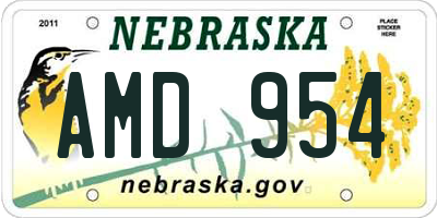 NE license plate AMD954