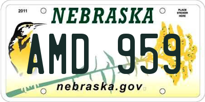 NE license plate AMD959