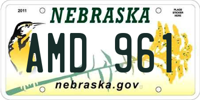 NE license plate AMD961