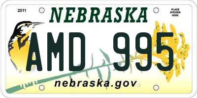 NE license plate AMD995