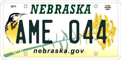 NE license plate AME044