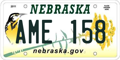 NE license plate AME158
