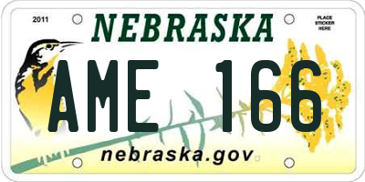 NE license plate AME166