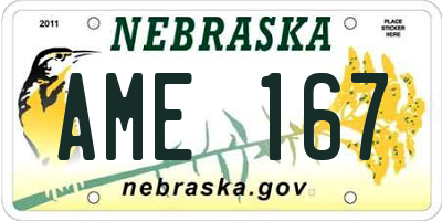NE license plate AME167