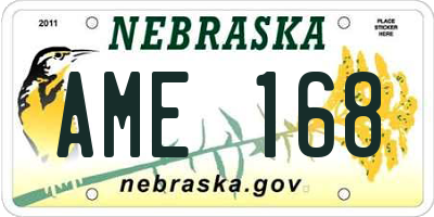 NE license plate AME168
