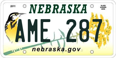 NE license plate AME287