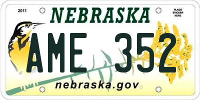 NE license plate AME352