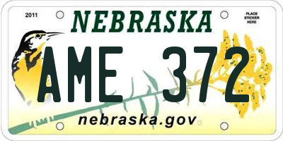 NE license plate AME372