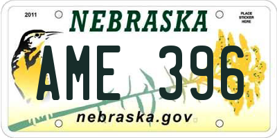 NE license plate AME396
