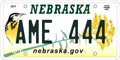 NE license plate AME444