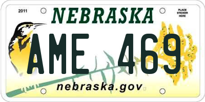 NE license plate AME469