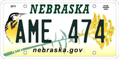 NE license plate AME474