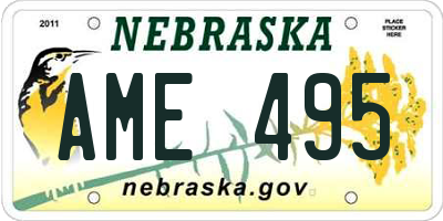 NE license plate AME495