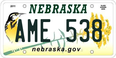 NE license plate AME538