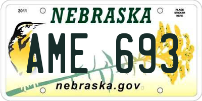 NE license plate AME693
