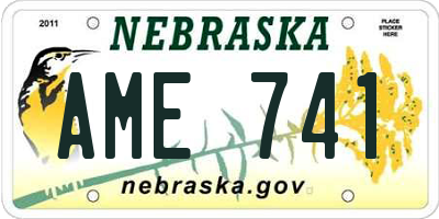 NE license plate AME741