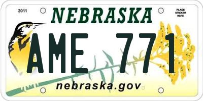 NE license plate AME771