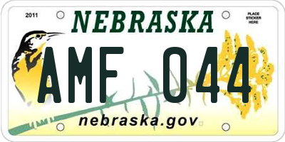 NE license plate AMF044
