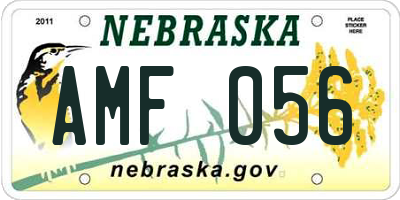 NE license plate AMF056