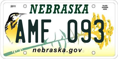 NE license plate AMF093
