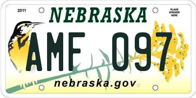 NE license plate AMF097