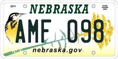 NE license plate AMF098