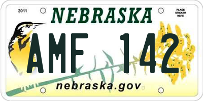 NE license plate AMF142
