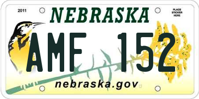 NE license plate AMF152