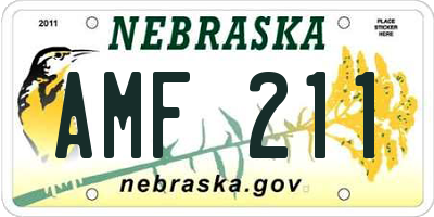 NE license plate AMF211