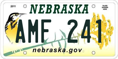 NE license plate AMF241