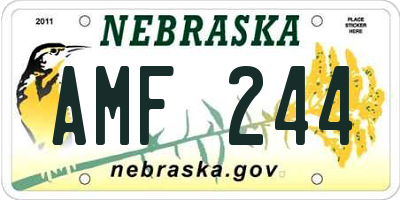 NE license plate AMF244