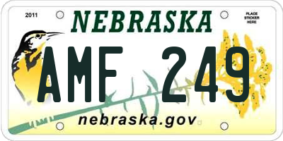NE license plate AMF249