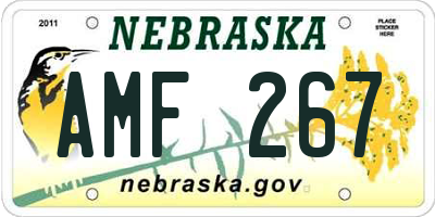 NE license plate AMF267