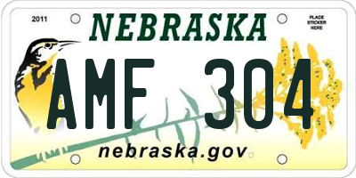 NE license plate AMF304