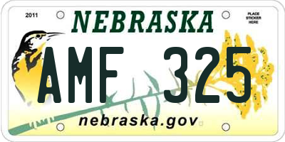 NE license plate AMF325