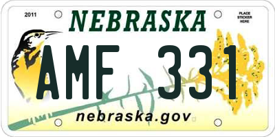 NE license plate AMF331