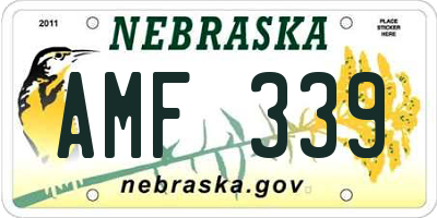 NE license plate AMF339
