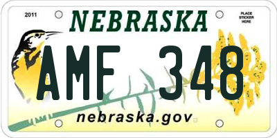 NE license plate AMF348
