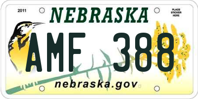NE license plate AMF388