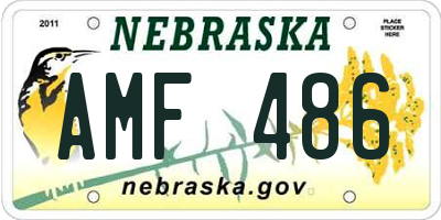 NE license plate AMF486