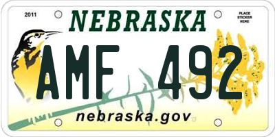 NE license plate AMF492
