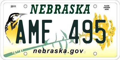NE license plate AMF495